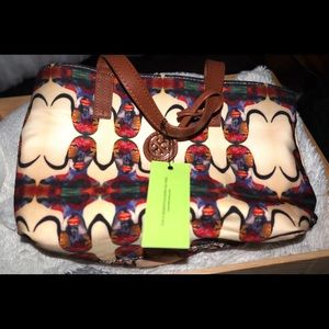 NEW RARE Tory Burch REVERSIBLE Africa Line TOTE